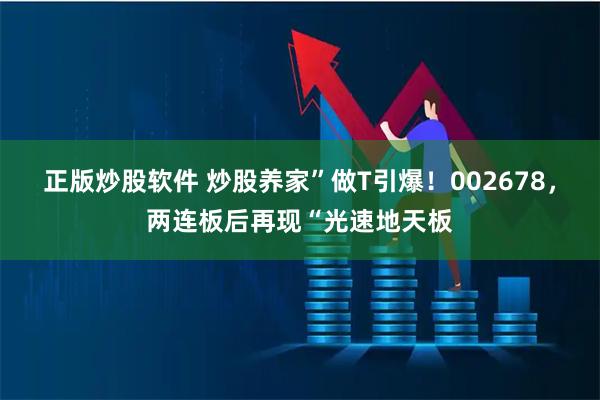 正版炒股软件 炒股养家”做T引爆！002678，两连板后再现“光速地天板